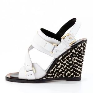 Derek Lam Gillis Calf Hair Leather Wedge sandals